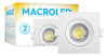 Aro De Embutir Cuadrado Blanco 3w Led Cálido Macroled 0