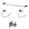 Kit Acessórios Para Banheiro Em Metal Designer Quadrado 0