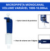 Micropipeta Basic Vol. Variável 1000-10.000ul + Ponteiras 1
