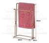 Suporte Porta Toalha Toalheiro Duplo Rosto Bancada Rose Gold 2