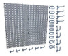 Painel P/ Ferramentas Plástico Perfurado Cinza + 24 Ganchos 0