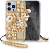 Funda Glamour Glitter Y Correa iPhone 14 Pro 6.1 Dorada 0