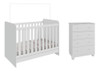 Berço E Cômoda Infantil Moveis Peroba Junior Mdf Branco 0