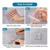 5 Super Gancho Adesivo Dupla Face Transparente Encaixe 3