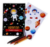 15 Libritos P/ Pintar + Crayones + Stickers Tematica Espacio 0