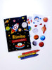 15 Libritos P/ Pintar + Crayones + Stickers Tematica Espacio 2