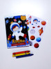 15 Libritos P/ Pintar + Crayones + Stickers Tematica Espacio 3