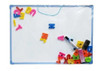 Pizarra Magnetica Tiza Y Maracador Con Letras  50x35 Celeste 0