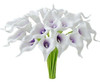 20 Flores Calas Artificiales Mandys Latex  35cm Blanco Viol 0