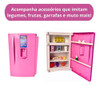 Mini Geladeira Infantil Cozinha Brinquedo Grande Menina Rosa 1