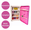Mini Geladeira Infantil Cozinha Brinquedo Grande Menina Rosa 2