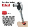 14pcs Hembra Torx E Par Estrellas Poco Juego En Complemento 3
