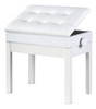 Banqueta Branca,banco De Piano,teclado C/ajuste Altura,baú 1