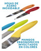 5 Cuchillos Colores Acero Inoxidable En Caja Regalo 2