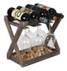 Estante Rústico De Madera Maciza Para Vino Y Copas De Cava B 1