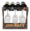 Estante Rústico De Madera Maciza Para Vino Y Copas De Cava B 2