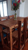 Desayunador Con 4 Banquetas Más Protector De Madera Rustico 2