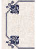 Kit 2 Guardanapos Linho Decortextil Bege Arabesco Azul 45cm 2