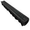Rejilla Lineal Exterior + Canaleta Piso 14x50cm Negra Pvc 1