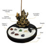 Enfeite Jardim Zen Japones Incensario Cascata Ganesha Resina 1