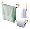 Porta Toalha 22cm Gancho Papel Higiên Rose Gold Kit Banheiro 0