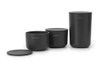 Set X 3 Recipientes De Tocador Apilables Brabantia Dark Grey 1