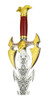 Espada Decorativa Medieval Águia Dourada Parede 88cm 3