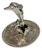 Porta Anillos Exhibidor Delfin Metalico Con Baño De Plata 1