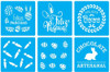 Pack Vectores Corte Laser - 52 Stencils Pascua 2