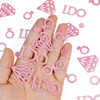 3 Confete, Anel De Diamante I Do Letter/papel Glitter Rosa 5