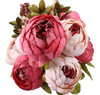 Duovlo Flores Falsas Vintage Peonía Artificial Flores De Sed 0
