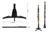 Kit 02 Suporte Para Clarinete Compacto Retrátil Vertical 7
