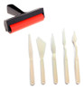 Rodillo De Goma Para Xilografía 15cm Con Set De Espátulas 0