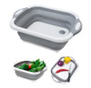 Tabla Cortar Picar Bandeja Colador Canasto Plegable Silicona 1