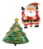 Globo Papá Noel + Globo Árbol De Navidad Metalizados 0