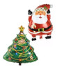 Globo Papá Noel + Globo Árbol De Navidad Metalizados 1