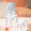 Mini Conjunto De Penteadeira 1:12 Mesa De Maquiagem Branco 3