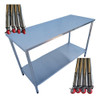 Bancada Inox 110x50 Com Rodizio Mesa Carrinho Inox Multiuso 0