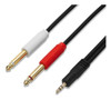 Ghwl, Cable De Conexion Chapado En Oro, 3.5 mm Trs A Dual Ts 2