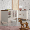 Berço Americano E Cômoda Retro Maya Off White Carvalho 1
