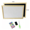 Pizarra Doble Para Tiza Y Marcador Con Accesorios 50x70 Cm 1