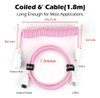 Geeksocial Cable Usb Tipo C En Espiral De 6 Pies Para Teclad 4