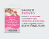 Banner Pronto Lona 440g Manicure Pedicure 50x70cm Modelo B 1