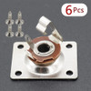 Cheerock 6pcs Square Guitar Input Jack, Silver Guitar Output 2