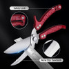 Tijeras De Cocina Pesadas Para Carne, Seguras, Rojo Burdeos 4 Tijeras De Cocina Pesadas Para Carne, Seguras, Rojo Burdeos 4
