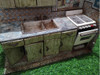 Antiguo Juguete De Chapa Litografiada Cocina Saxo 1