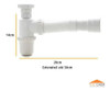 Kit 4 Sifão Sanfonado Copo Universal Branco Extensível 50cm 2