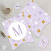 Kit Imprimible Estrellas Dorado Lila Tukit 1