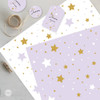 Kit Imprimible Estrellas Dorado Lila Tukit 6