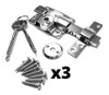 Cerrojo Pasador Bronzen Traba Puerta Misma Combinacion X3.!! 0